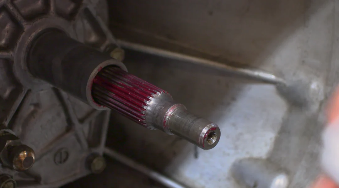 Clutch lubrication process showing input shaft and disc components for proper installation