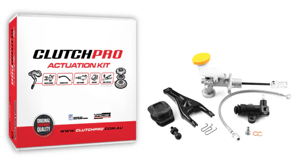 Complete Xtreme Performance hydraulic actuation kit with master cylinder, slave cylinder, and installation components